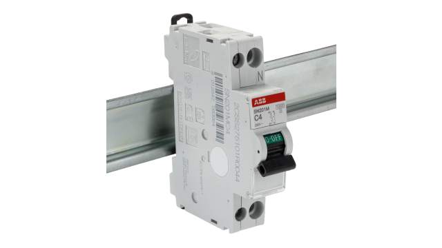 ABB MCB SN200 SN201 Miniature Circuit Breaker, 1-Pole, 4 A, Type C, 230 V ac AC, 10 kA Breaking Capacity | 2CSS275101R0044 SN201 M-C4 -