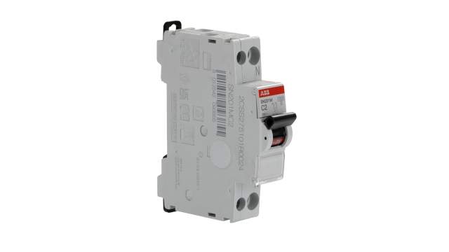 ABB MCB SN200 SN201 Miniature Circuit Breaker, 1-Pole, 2 A, Type C, 230 V ac AC, 10 kA Breaking Capacity | 2CSS275101R0024 SN201 M-C2