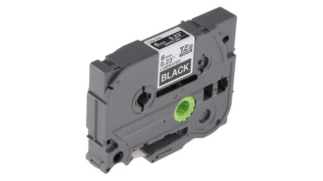 Brother White on Black Label Printer Tape, 8 m Length, 6 mm Width | TZe-315