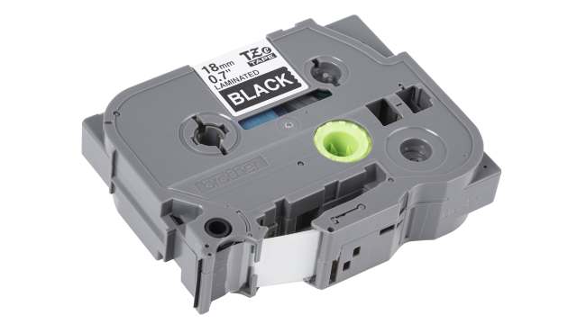 Brother White on Black Label Printer Tape, 8 m Length, 18 mm Width | TZe-345