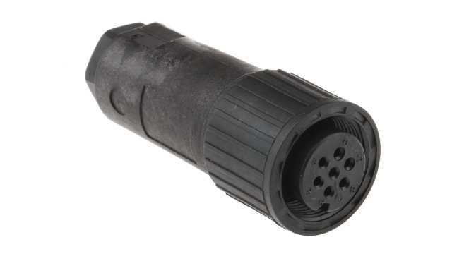 Hirschmann, CM, Copper Straight 7 Way Cable MIL Spec Circular Connector Female Black, Female Contacts,Shell Size 14, | 932460100 CM 06 EA 14S-61 S