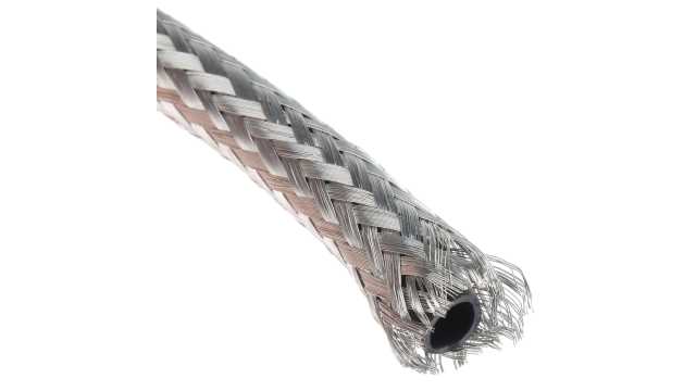 TE Connectivity Expandable Braided Copper Silver Cable Sleeve, 7.5mm Diameter, 10m Length, RayBraid Series | RAY-101-7.5(10)CK0610