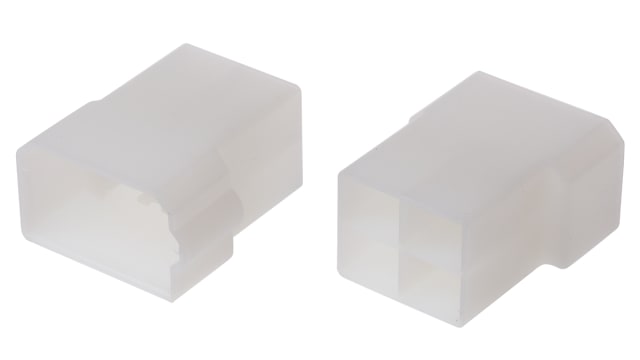 TE Connectivity, AMP FASTIN-FASTON 4 Way Polyamide 66 Crimp Terminal Housing, Natural | 180901-0