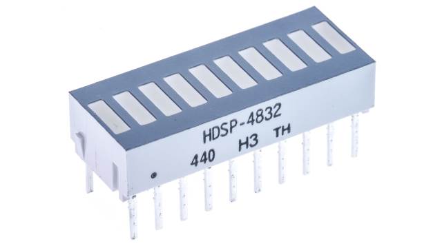 HDSP-4832 Broadcom 10 Light Bar LED Display Green, Red, Yellow 1900μcd | HDSP-4832