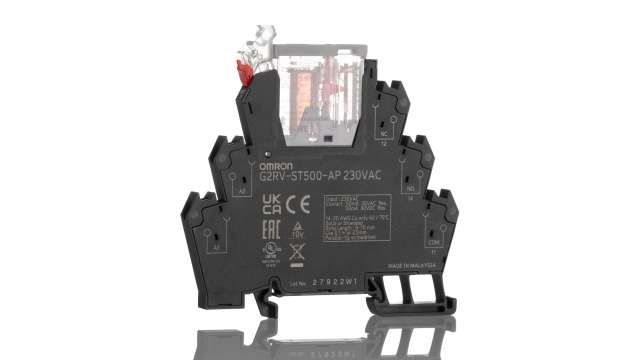 Omron G2RV-ST Series Electromechanical Interface Relay, DIN Rail Mount, 230V ac Coil, SPDT, 1-Pole, 50mA Load | G2RV-ST500-AP 230VAC