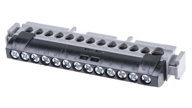 Legrand Distribution Block, 13 Way, 400 V ac, 100A, Black | 0 048 54