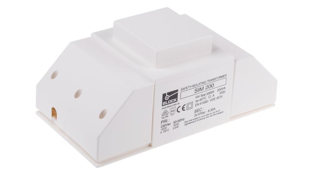 Block 2 Output 200 VA Chassis Mount Transformer, 2 x 12 V ac, cUL 506, EN 61558, VDE 0570, UL 506, VDE | SIM 200