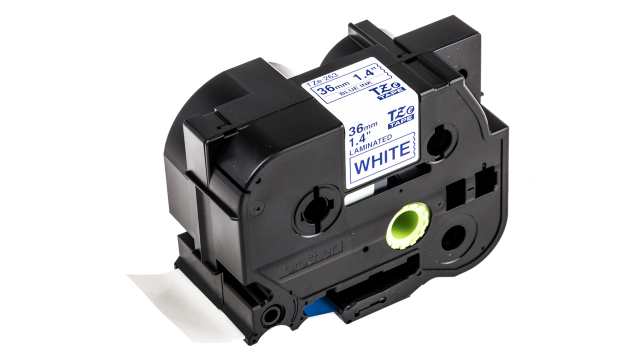 Brother Blue on White Label Printer Tape, 8 m Length, 36 mm Width | TZE-263