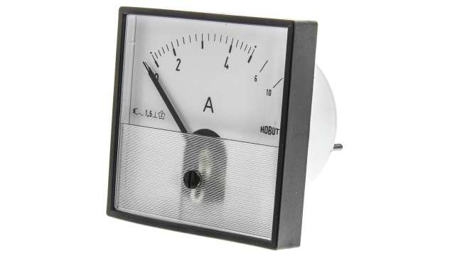 HOBUT Analogue Panel Ammeter 10 A AC, 72 mm x 72 mm Moving Iron | PD72MIS5A2/2-001 0/5/10A