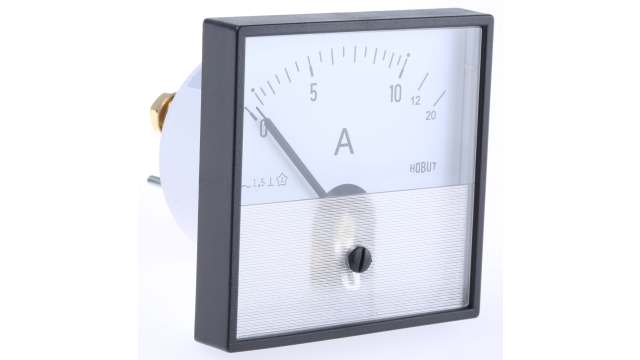 HOBUT PD72SD Analogue Panel Ammeter 20 A AC, 72 mm x 72 mm, Class 1.5 Moving Iron | PD72MIS10A2/1-001