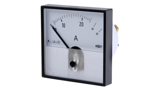 HOBUT Analogue Panel Ammeter 50 A AC, 72 mm x 72 mm Moving Iron | PD72MIS25A2/1-001