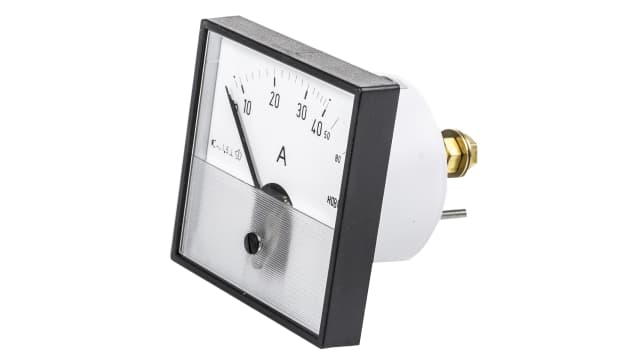 HOBUT Analogue Panel Ammeter 80 A AC, 72 mm x 72 mm Moving Iron | PD72MIS40A2/1-001