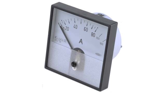HOBUT Analogue Panel Ammeter 160 A AC, 72 mm x 72 mm Moving Iron | PD72MIS5A2/2-001 0/80/160A