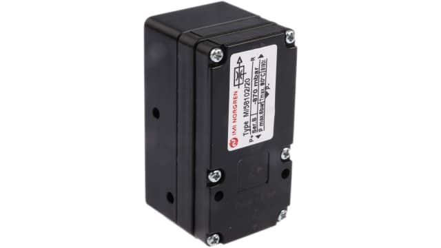 Norgren Vacuum Pump, >7mm nozzle , -0.87bar 160L/min, M/58102 series | M/58102/20