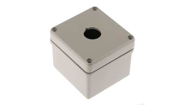 Eaton Pebble Grey Aluminium RMQ-Titan Push Button Enclosure - 1 Hole 22 mm Diameter | 118457 M22-I1M-SAL
