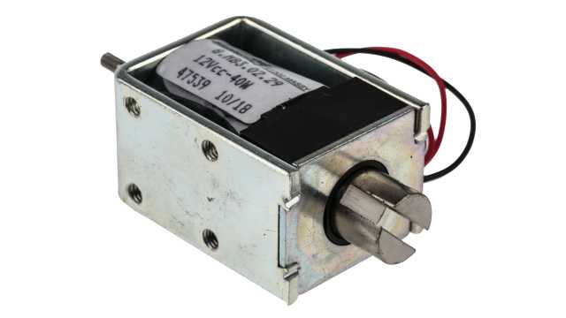Mecalectro 8.MB3.02.29 Linear Solenoid, 12 V 45 mm 31.8 mm 23.4 mm | 8.MB3 02 29 12 VCC 40W