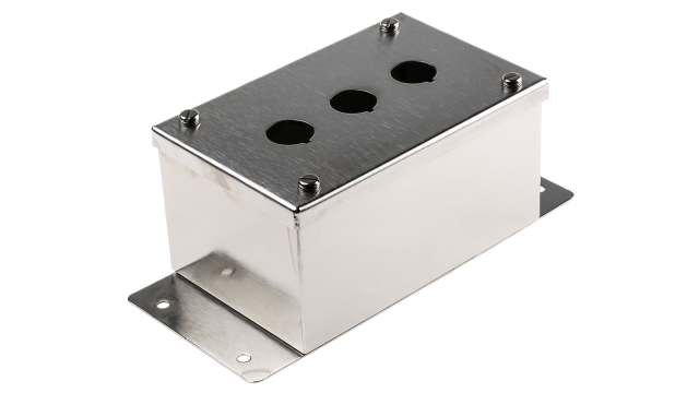 Eaton Grey Stainless Steel RMQ Titan Push Button Enclosure - 3 Hole 22mm Diameter | 118460 M22-I3M/SS