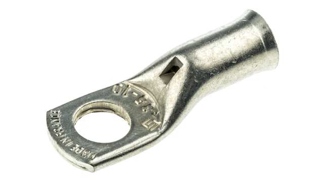 TE Connectivity, XCT Uninsulated Ring Terminal, 10 mm Stud Size 2 AWG 2 AWG Wire Size, Grey | 710036-3