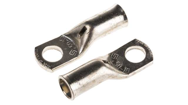 TE Connectivity, XCT Uninsulated Ring Terminal, 10 mm Stud Size 1 AWG 1 AWG Wire Size, Grey | 710025-5