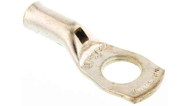 TE Connectivity, XCT Uninsulated Ring Terminal, 10 mm Stud Size 5 AWG 5 AWG Wire Size, Grey | 710030-7