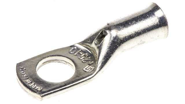 TE Connectivity, XCT Uninsulated Ring Terminal, 10 mm Stud Size 3 AWG 3 AWG Wire Size, Grey | 710026-7