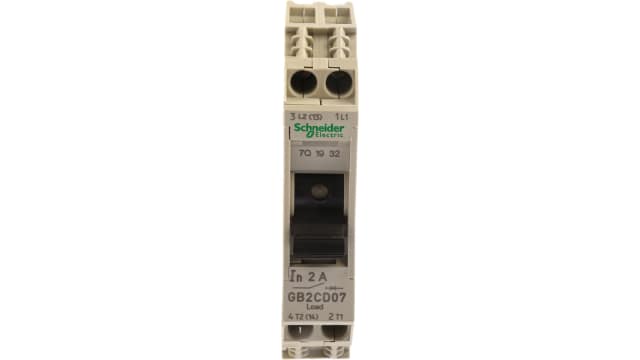 Schneider Electric TeSys Thermal Magnetic Circuit Breaker - GB2 1P + N Pole 250V ac Voltage Rating DIN Rail Mount, 2A | GB2CD07