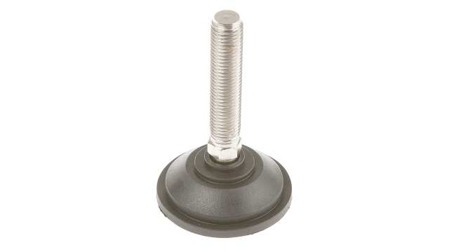 Nu-Tech Engineering M16 70 mm Dia. Adjustable Foot, Nickel Plated Steel, 1500 kg Static Load Capacity 10 ° Tilt Angle | A090/005