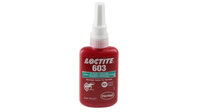 Loctite Green Loctite 603 High Strength, Retaining Compound Urethane Methacrylate Liquid Bottle 50 ml, 150 °C, -55 °C | 135280