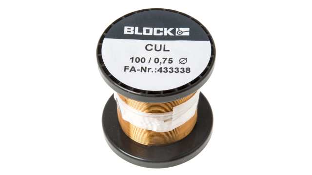 Block  0.75 mm OD Enamelled  Copper Wire 0.4 mm² 20 m Reel | CUL100/0.75