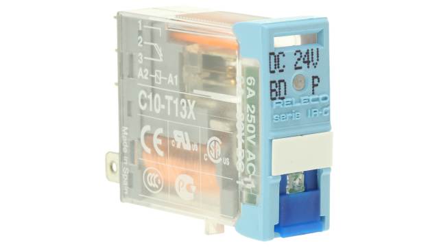 Releco PCB Mount Power Relay, 24V dc Coil, 6A Switching Current, SPDT | C10-T13X / DC 24 V