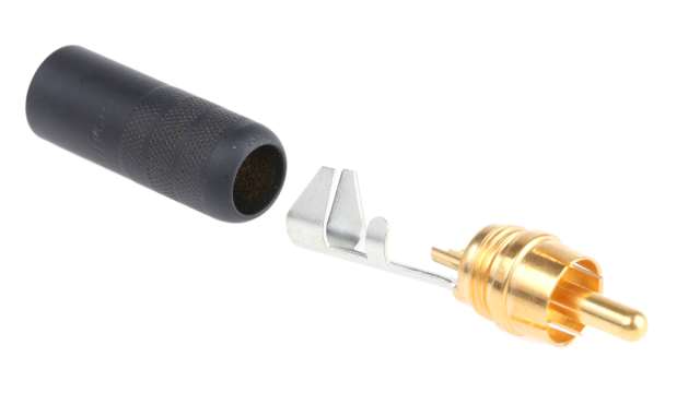 Switchcraft Black Straight Cable RCA Plug, Gold, 6A | 3502ABAU
