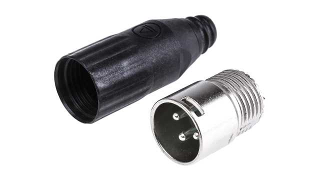 Switchcraft Cable XLR Connector, Straight Male, 3 Way, Silver Plating | AAA3MPZ