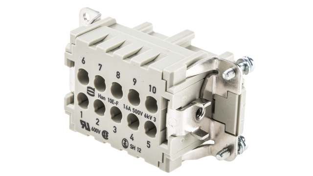 Han E Series size 16 A Connector Insert, Female, 10 Way, 10A, 500 V | 09330102702