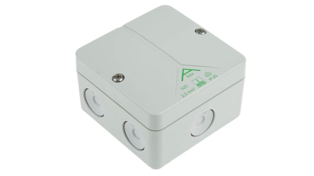 Spelsberg Abox 025-L Series Base Unit Colour: Grey, Cover: Grey Polystyrene Junction Box, IP65, 80 mm, 80 mm 52 mm | 80290701