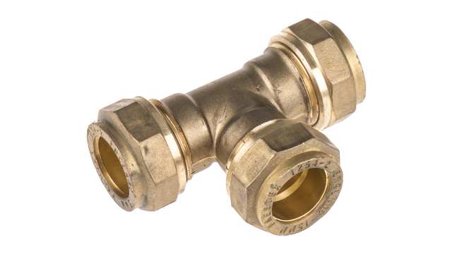 Pegler Yorkshire Brass Pipe Fitting Compression Compression Equal Tee, Female BSP to Female | 721007
