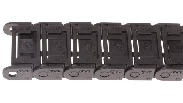 Igus e-chain Black, W37 mm x D15 mm, L1 m, 38 mm Min. Bend Radius, Igumid G | 07.30.038.0