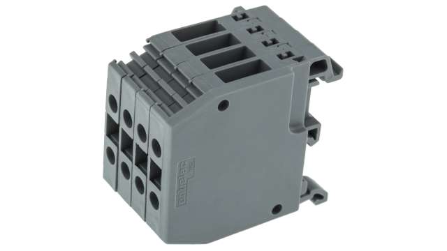 Entrelec Distribution Block, 4 Way, 800 V, 32A, Grey | 1SNA115408R2500