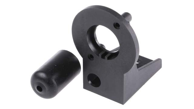 Werma Incandescent Black Wall Bracket for use with Non-Contact Safety Sensors, Emergency Off Buttons, Protective Door | 975.109.01