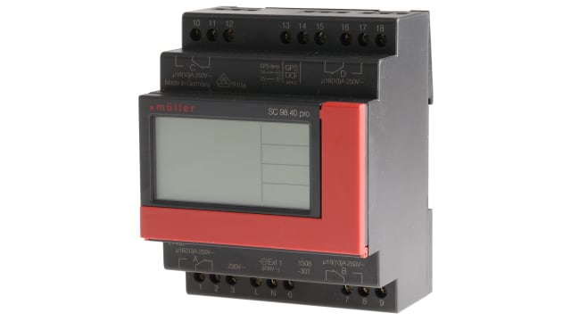 Muller Digital SC DIN Rail Time Switch, 4-Channel 230 V | SC 98.40 pro