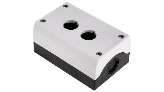 Eaton Grey Plastic M22 Push Button Enclosure - 2 Hole 22 mm Diameter | 216537 M22-I2