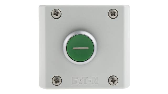 Eaton Momentary Enclosed Push Button - SPDT, Plastic, 1 Cutouts, Green, I, IP69K | 216522 M22-D-G-X1/KC11/I