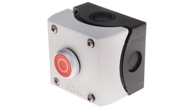 Eaton Momentary Enclosed Push Button - SPDT, Plastic, 1 Cutouts, Red, O, IP69K | 216521 M22-D-R-X0/KC11/I