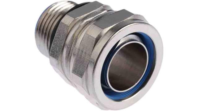 Adaptaflex Nickel, Conduit Fitting, 20 mm Nominal Size, M20, Brass, Silver IP65  rating | 7TCA296020R0159  SP20/M20/M