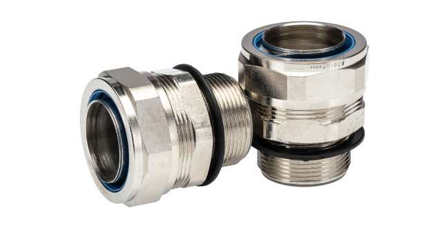 Adaptaflex Nickel, Conduit Fitting, 32 mm Nominal Size, M32, Brass, Silver IP65  rating | 7TCA296020R0253  SP32/M32/M