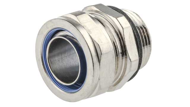 Adaptaflex Nickel, Conduit Fitting, 20 mm Nominal Size, PG16, Brass, Silver IP65  rating | SP20/PG16/M