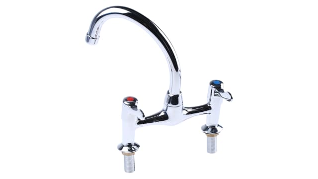 Pegler Yorkshire Chrome Plated Brass Quarter Turn Lever Handle Dual Flow Pillar Pattern Sink Mixer BSP | 320027