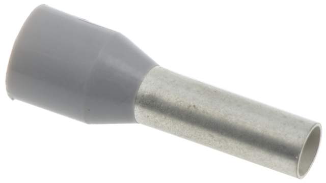 Weidmüller Insulated Crimp Bootlace Ferrule, 10 mm Pin Length, 2.8 mm Pin Diameter, Grey 12 AWG Wire Size | 9019190000