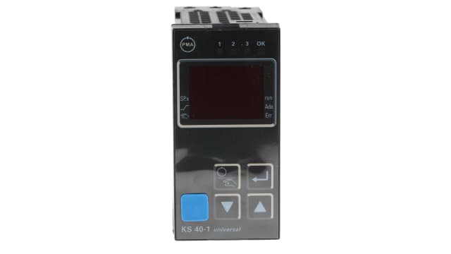 P.M.A KS40 PID Temperature Controller, 96 x 48mm, 3 Output, 90 → 250 V ac Supply Voltage | MPN KS40-102-0000D-011