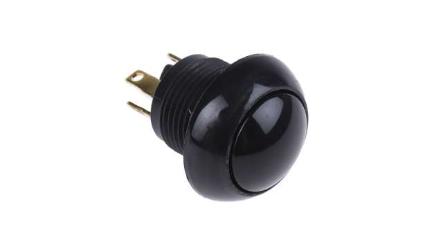 Otto P9 Series Push Button Switch, Momentary, Panel, 0.505 x 0.460 in Cutout, DPDT, Black LED, IP68, 28 V dc 115 V ac | P9-113122
