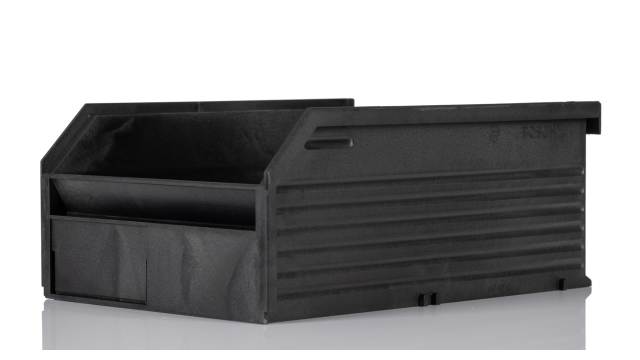 Bosch Rexroth Plastic Storage Bin, 245 mm x 173 mm x 100 mm, Black | 3842346283